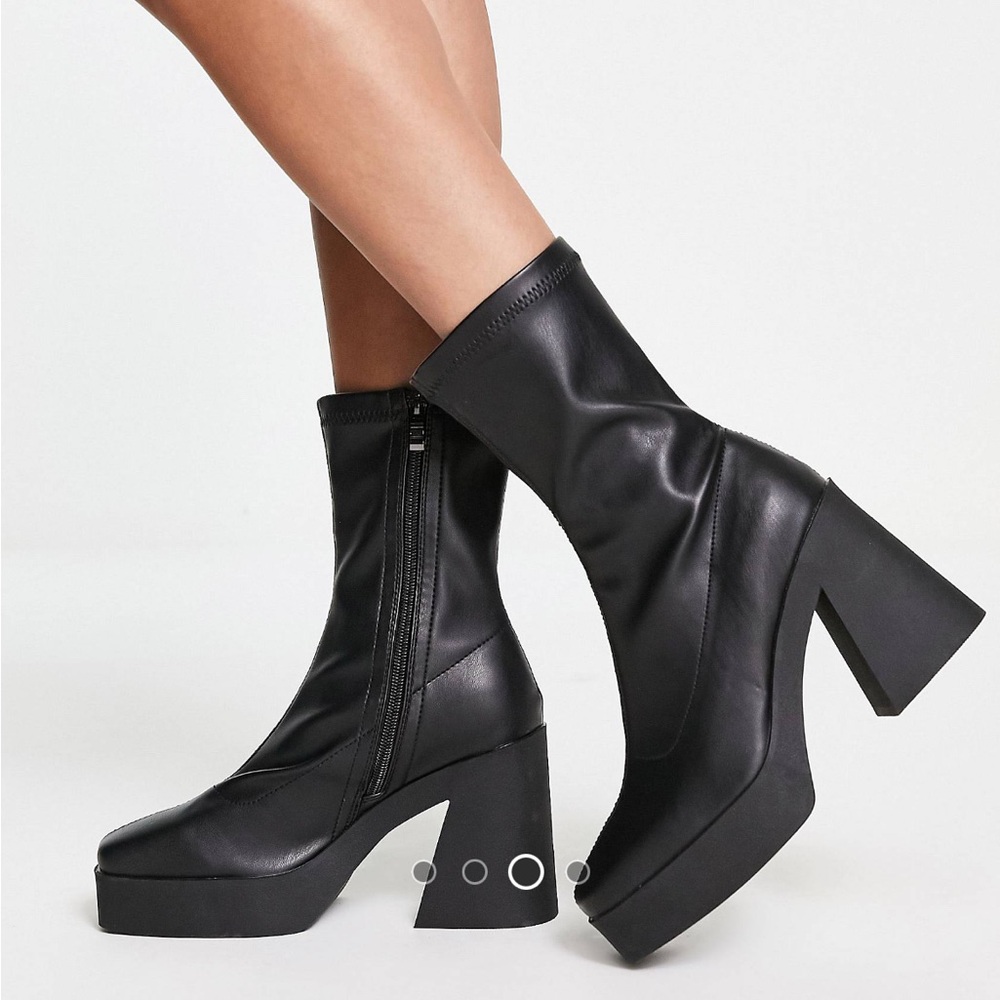 Public desire high heeled sock boots